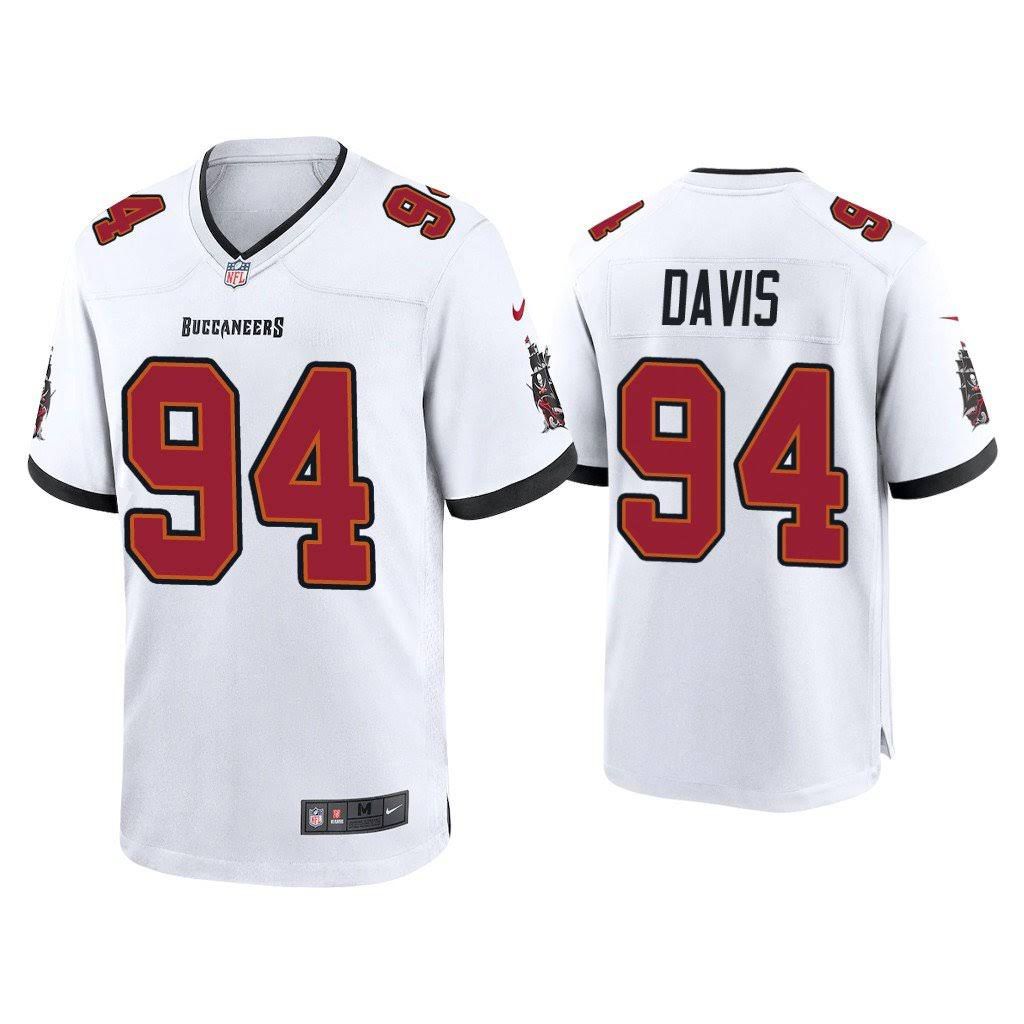 Men Tampa Bay Buccaneers 94 Khalil Davis Nike White Player Game NFL Jersey